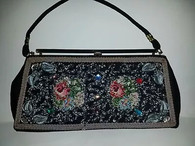 Vintage Caron Original Hand Decorated Beaded Tapestry Purse • $25