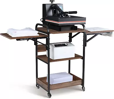 Heat Press Stand Table With 3 Tier Storage Movable Heavy Duty Heat Transfer Mac • $183.02