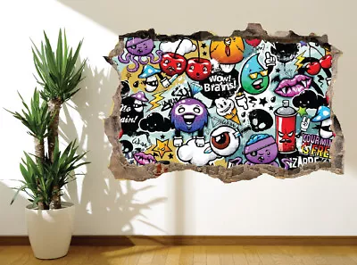 £21.99 • Buy Graffiti Stickerbomb Style Wall Sticker Wall Mural Wall Art (12884801) Graffiti