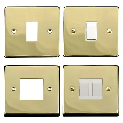 ElekTek Brass Light Switch Metal Cover Finger Plate No Wiring Single Double • £8.99