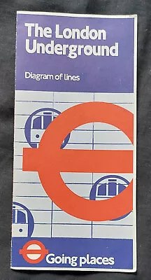 1981 LONDON UNDERGROUND Tube DIAGRAM OF LINES No 1 Map GOING PLACES • £10