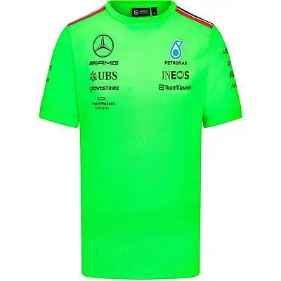 Mercedes AMG Petronas F1 2023 Men's Set Up Driver T-Shirt - Volt Green • $69.99