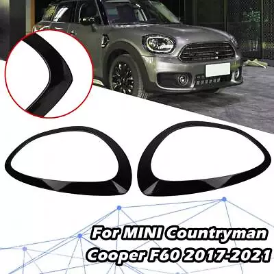 Gloss Black Headlight Trim Ring Left+Right For MINI Countryman Cooper F60 17-21 • $79.99