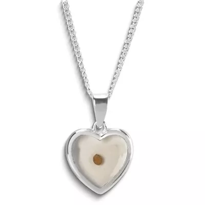 Silver-plated Mustard Seed Faith Acrylic Heart 18 Inch Necklace On Poem Card • $42