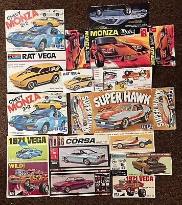 AMT MPC Monogram Model Box Art 1971 Vega Mild Wild Corvair Monza Super Hawk • $2.75