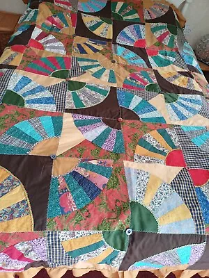 Patchwork Throw Vintage Handmade Patchwork Blanket • £19.99