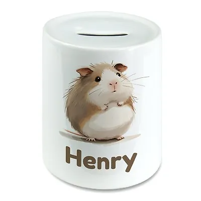 Personalised Watercolour Guinea Pig Kids Savings Money Box Piggy Bank. Any Name • £14.29