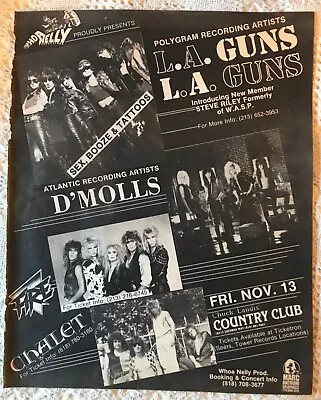 LA GUNS D’MOLLS 1987 COUNTRY CLUB CONCERT AD Steve Riley • $15.49
