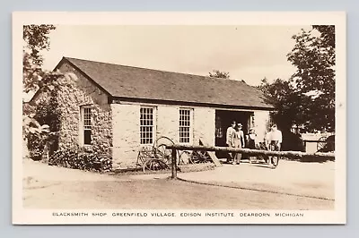 Postcard RPPC Blacksmith Shop Greenfield Village Dearborn Michigan Edison Inst • $9.90