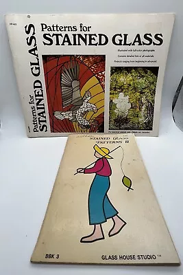 Patterns For Stained Glass PB 1977 And Stained Glass Patterns II Bundle PB 1972 • $8.49