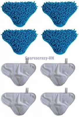 4 Coral Pads + 4 Microfibre Pads For H20 X5 Steam Mop Floor Replacement Pads • $25.74