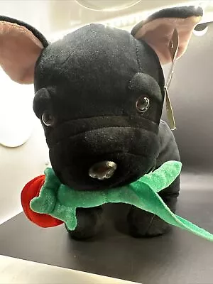 Martha Stewart X Macys Frenchie Bulldog Dog W/ Rose In Mouth Plush Toy Doll • $29.99