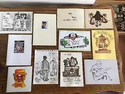 £30 • Buy Karel Lek (1929-2020) MBE RCamA, 10 X Original Painted Personalised Cards