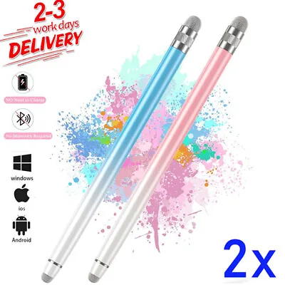 2x Touch Screen Stylus Pen High Precision Fiber Tip Compatible With IPad IPhone • £8.90