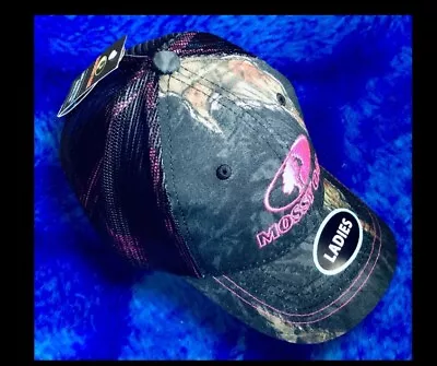 Mossy Oak Ladies ECLIPSE Pink + Camo 6 Panel Structured Hat/capMESH BACK +Logo • £9.53