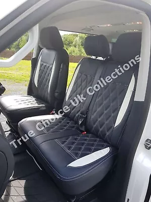 VW Transporter T5 (2004-2015) Front Single & Double (1+2) Leatherette Seat Cover • $136.90