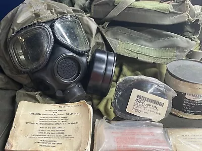 US Military M40 Gas Mask Size SMALL With Bag 40mm C2 Filter NBC Chemical Hood • $227