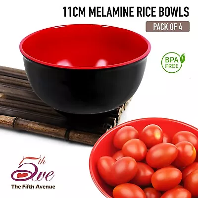 4x Melamine Small Rice Bowls Kitchen Restaurant Canteen Home Soup Dessert Bowl • £12.35