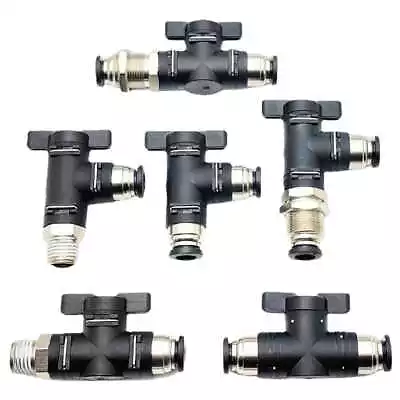 £6.11 • Buy Nylon Pneumatic Control BALL VALVE Hose Tube Inline Push Fit Connector Air Line