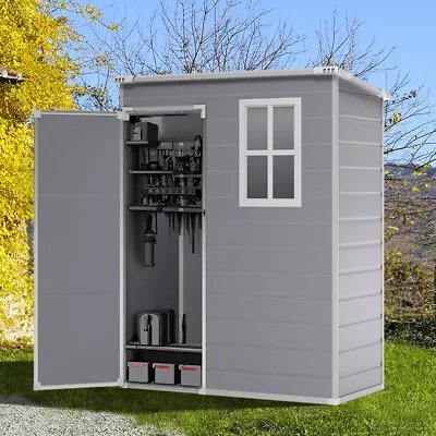 5x3 5x4 6x4 Ft Garden Tool Storage Shed Lockable Door Apex/Sloped Roof Outdoor • £249.95