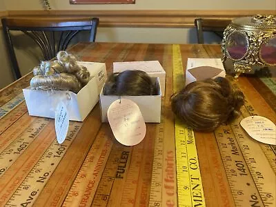 Vintage Lot Of 3  Mini World Modacrylic Doll Wig Size 7/8 NEW • $30