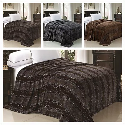 Flannel Fleece Throw Luxury Extra Soft Light Weight Bed Warm Blanket Snake Print • $20.17