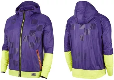 Nike Shield Reflecting Running Jacket Purple / Neon Green S Bv5615-547 Standard  • $119.90