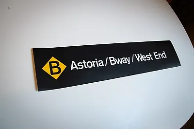 New York City Subway B Train Astoria Broadway Yellow Roll Sign R32 MTA NYC TA • $34.99