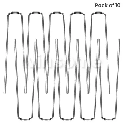 10 Metal U Shaped Turf Pin Galvanised Securing Ground Staple’s Garden Tent Pegs • £3.58