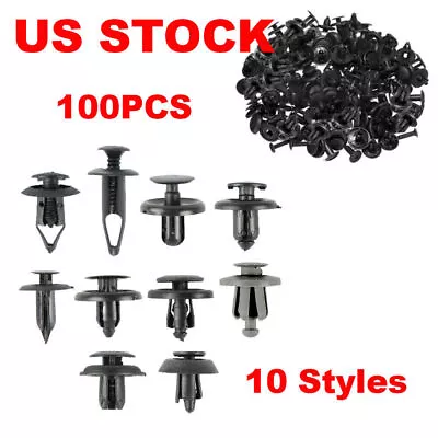 US 100 Pcs Bumper Clips Fender Trim Car Auto Push Pin Rivet Fastener Panel Screw • $6.99