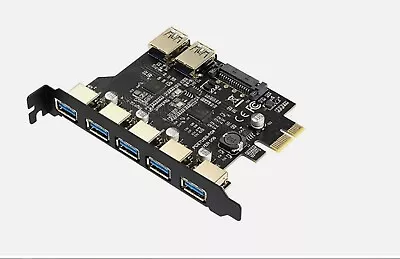 5/7 Port USB 3.0 PCI-E Card USB3.0 Hub Controller PCI Express Adapter Card 5Gbps • $12.95