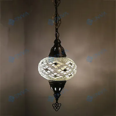 Turkish Moroccan Glass Mosaic Ceiling Hanging Chandelier Light Lamp Large Globe • $77.99