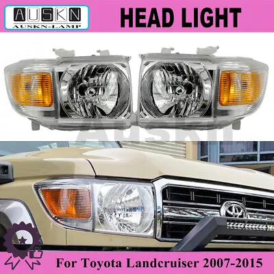 For Toyota Landcruiser 76 78 79 Serie '07- HeadLights PAIR Left+Right Ute/Troopy • $163.15