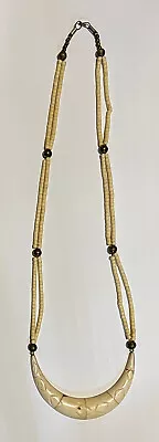 Vintage Handmade 18 Inch Real Bone Beaded Necklace • $44.99