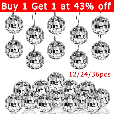 36 Glitter Lighting Ball Decoration Tree Disco Party Decor Mini Mirror Balls UK • £3.52