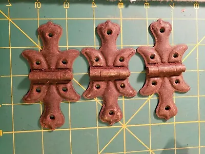 $15.99 • Buy Lot Of 3 Salvage Vintage Butterfly Hinges Steel Heavy Cabinet Furniture Hardware