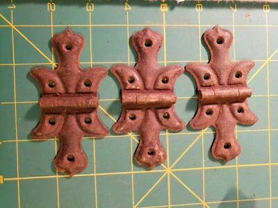 $15.99 • Buy Lot Of 3 Salvage Vintage Butterfly Hinges Steel Heavy Cabinet Furniture Hardware