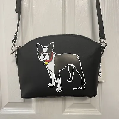 Marc Tetro French Bulldog Crossbody Shoulder Bag Handbag Purse Black White NWT • $47.99
