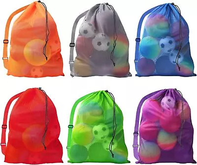 30 X40  Large Durable Mesh Drawstring Laundry Bag With Shoulder Strap. 7 Colors • $64.98