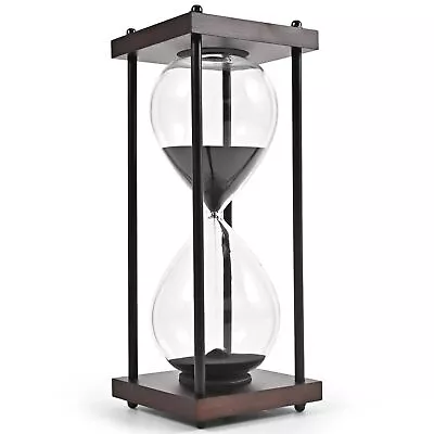 Hourglass Timer 60 Minute Large Decorative Wooden Sandglass Black • $36.79