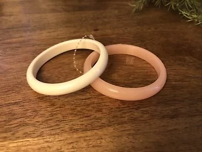 Lot Of Two Vintage Bangle Bracelets White Pink • $5.99