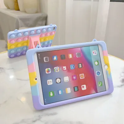 Kids Rainbow Shockproof Tablet Stand Case Silicone Cover For Ipad 7 8 9th 10 X • £5.93