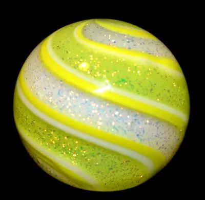 Kris Parke Glass Marble/1.488 -neon Yellow Dichroic Lemon Ball-ice Dichroic • $224.99