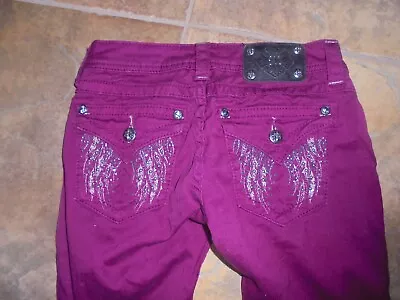 Miss Me Jeans~Skinny~ Tapered Leg Burgundy Color Size 26 X 32 • $19