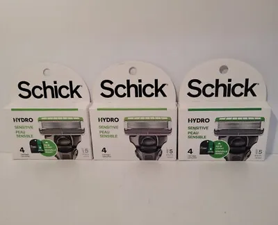 (3) Schick Hydro 5-Blade Sensitive Skin Mens 4 Razor Cartridge Refills X 3 = 12  • $29.75