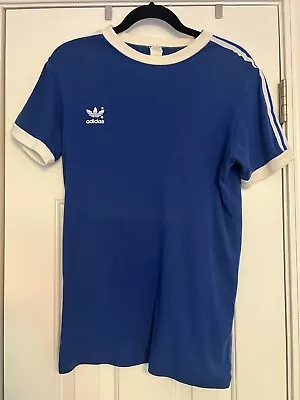 Vintage ADIDAS TREFOIL LOGO 80s Stripe Ringer Single Stitch T-shirt Size Medium • $29