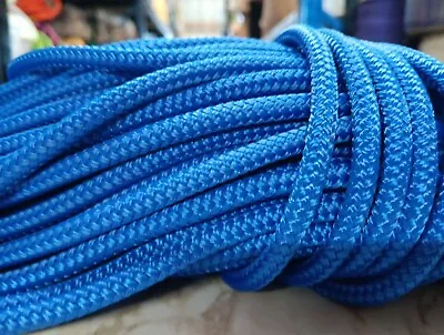 1/4 X 80 Ft. Double Braid-Yacht Braid Nylon Rope. Marine Blue • $25