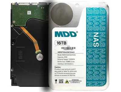 MDD 16TB 7200RPM 256MB Cache SATA 6.0Gb/s 3.5  Internal NAS RAID Hard Drive • $149.99