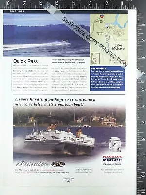 2006 ADVERTISING For Manitou Pontoon Motor Yacht Boat • $12.50