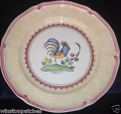 Villeroy & Boch Jardin D'alsace Village Dinner Plate 10 1/2  Rooster Red Trim • $85.49